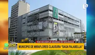 Miraflores: clausuran tienda Saga Falabella por incumplir normas de seguridad