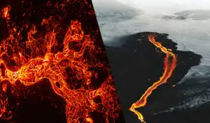 Imágenes espectaculares: Dron graba erupción de volcán en Islandia