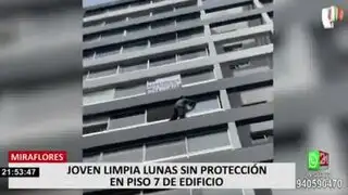 Miraflores: multan a dueña de departamento por hombre que limpiaba sus ventanas sin arnés