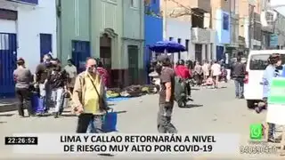 Lima Metropolitana y Callao pasaron del nivel de riesgo extremo a muy alto