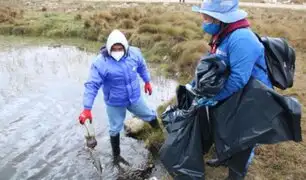 Recogen más de seis toneladas de basura de las lagunas de Alto Perú en Cajamarca