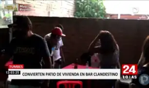 Tumbes: 15 intervenidos en un bar clandestino en vivienda