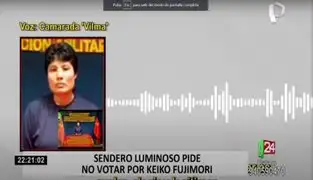 "Camarada Vilma" de Sendero Luminoso pide no votar por Keiko Fujimori
