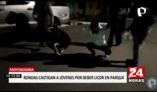 Moyobamba: rondas urbanas castigan a jóvenes que bebían en pleno toque de queda