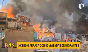 Chile: incendio consume alrededor de 40 viviendas de migrantes