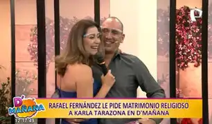 Karla Tarazona se sorprende con propuesta de matrimonio religioso de su pareja en D’Mañana