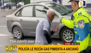¡Indignante! Policía rocía gas pimienta a anciano que intentó ser mediador en discusión
