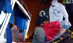 Chofer sale disparado de cabina de camión tras chocar en la Panamericana Sur