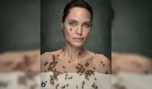 Angelina Jolie cubre su cuerpo con abejas para generar conciencia sobre su cuidado