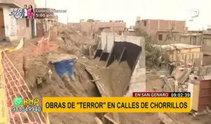 Chorrillos: vecinos denuncian muro de contención inconcluso y mal ejecutado