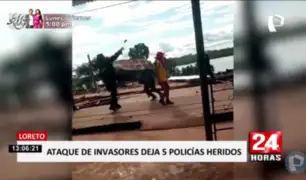 Iquitos: policías e invasores se enfrentan en batalla campal