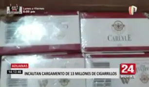 Personal de Aduanas incautó 13 millones de cigarrillos