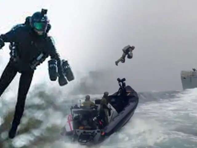 Reino Unido: Armada prueba  un traje volador para misiones en el mar
