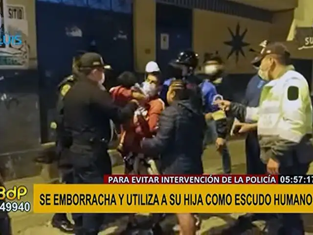 San Luis: sujeto ebrio usa a su pequeña hija como escudo humano para evitar detención policial