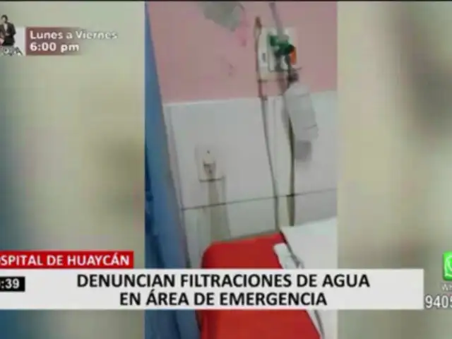 Hospital de Huaycán: denuncian filtraciones en el área de emergencia