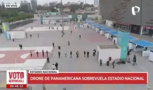 Drone de Panamericana sobrevuela el Estadio Nacional para cubrir las votaciones
