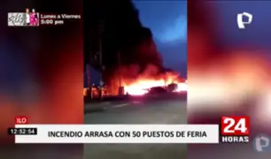 Incendio arrasó más de 50 puestos de feria en Ilo