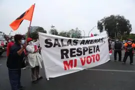 Seguidores de Fuerza Popular realizan marcha en defensa de la candidatura de Keiko