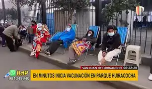 SJL: decenas esperan más de 8 horas para ser vacunados en parque Huiracocha