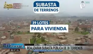 Realizarán subasta pública de 39 terrenos en zonas de Comas, Carabayllo y Pachacámac