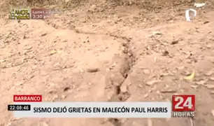 Barranco: sismo de magnitud 6.0 dejó grietas en malecón Paúl Harris