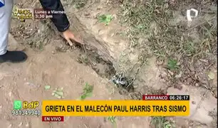 Sismo de 6.0 grados: piden reforzar malecón Paul Harris ante enorme grieta