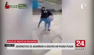 Jovencitas se agarraron a golpes en Plaza de Armas de Huacho