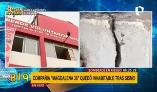 Compañía de Bomberos en Pueblo Libre quedó seriamente afectado tras sismo