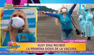Susy Díaz recibe primera dosis contra la covid-19 y recomienda la “dieta de la vacuna”
