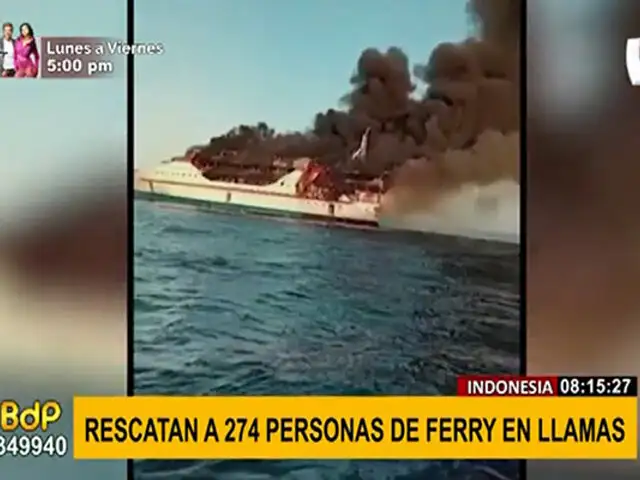 Indonesia: incendio en ferry casi acaba con la vida de 274 personas