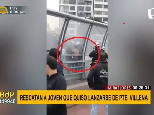 Miraflores: rescatan a joven que intentó lanzarse desde el puente Villena