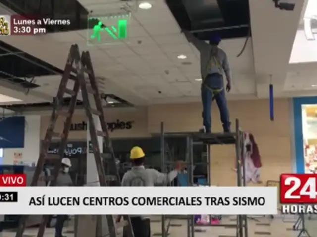Plaza Lima Sur: daños en techo falso tras sismo vienen siendo arreglados
