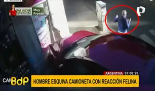 Argentina: reacción 'felina' salva a un hombre de ser aplastado por un auto