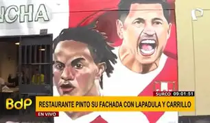 Surco: restaurante pinta su fachada con los rostros de Lapadula y Carrillo