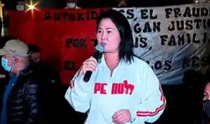 Keiko Fujimori acudió a plantón de simpatizantes de Fuerza Popular