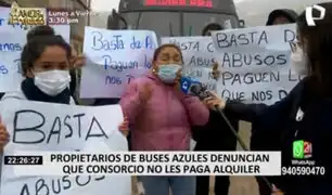 Corredor Azul: presuntos dueños de buses denuncian que no les pagan el alquiler