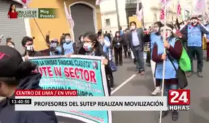 Centro de Lima: profesores del Sutep realizan movilización