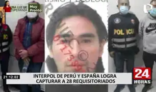Operativo conjunto entre Interpol de Perú y España logró la captura de 28 requisitoriados