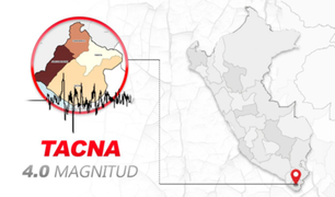 Reportan temblor de 4.0 de magnitud en Tacna