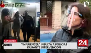San Isidro: influencer denigra a policías durante intervención