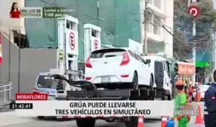 Municipalidad de Miraflores usa modernas grúas para llevar al depósito autos mal estacionados