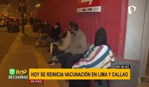 Videna: largas colas en reinicio de vacunación contra la covid-19 en Lima y Callao