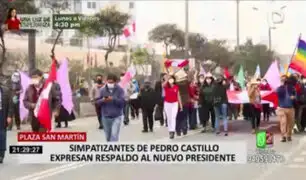 Simpatizantes de Perú Libre llegaron a la Plaza San Martín