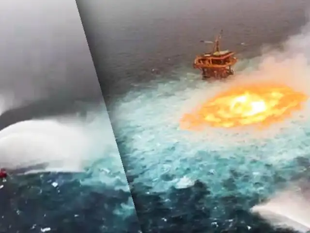 Fuga en un gasoducto causa un "ojo de fuego" en el mar del Golfo Mexicano