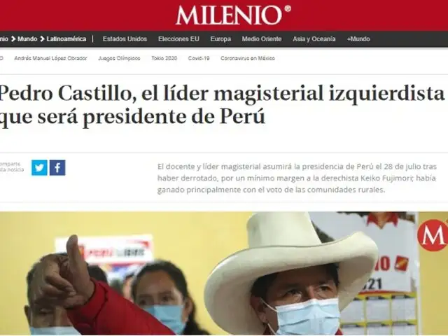 Así informan los medios internacionales sobre la proclamación de Pedro Castillo