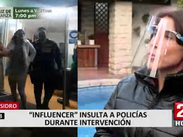 San Isidro: influencer denigra a policías durante intervención