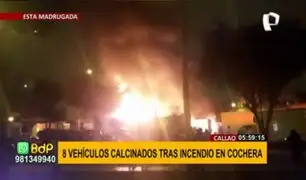 Callao: ocho vehículos calcinados tras voraz incendio en cochera