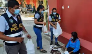 Ucayali: agentes de la PNP entregaron alimentos a personas de bajos recursos económicos