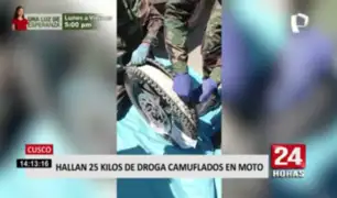 Cusco: hallan 25 kilos de droga camuflados en moto