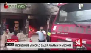 Pucallpa: incendio vehicular causó alarma entre vecinos